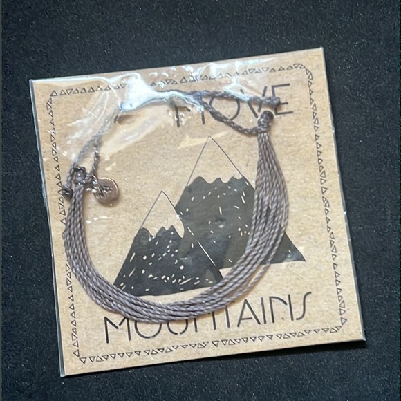 NWT Faith Move Mountains Spiritual Grey Multi String Charmed  Slider Bracelet - Picture 3 of 5